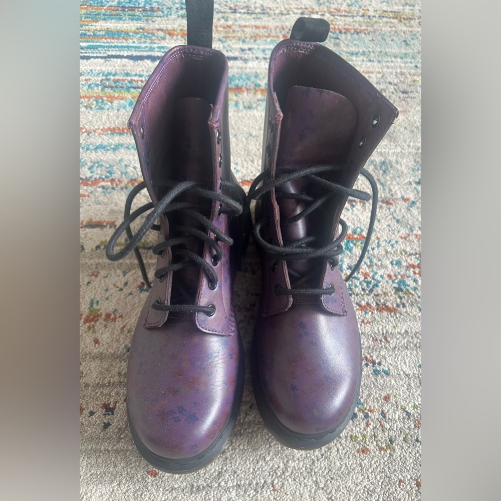 Dr. Martens 1460 Purple Floral Combat Boots